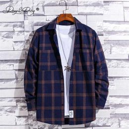 New Men Spring Autumn Casual Long Sleeve Shirts Flannel Plaid Cotton Shirt Plus Size Streetwear Jacket Male Brand Shirt MS002288x