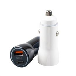 20w QC 3.0 Dual Port Quick Charge Usb Type C Car Charger Fast Charging for iPhone Mobile Phone