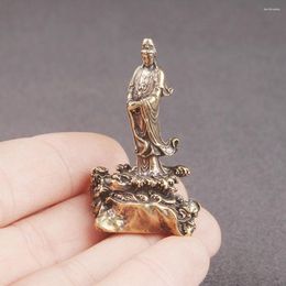 Garden Decorations Temple Decor Retro Figurines Desk Home Brass Statue Large