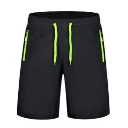 New Men'S Spring And Summer Solid Color Sexy Beach Pants Zipper Pocket Elastic Band Swim Trunks Sports Swimwear #YL1282G