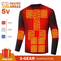 New Self-heating Underwear Men Skiwear Winter Thermal Underwear Heated Vest Skiwear Usb Electric Heating Clothing