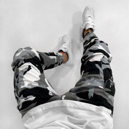 Camo Pant Stretch Streetwear Hip Hop Men Jeans Printed Letter Jogger Denim Pencil Trouser Male Pockets Design Jeans Pant Striped197A