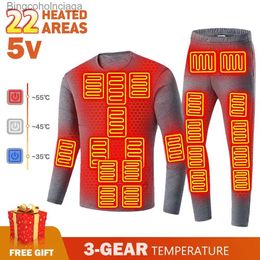 Women's Thermal Underwear Heated Jacket USB Undershirt Thermal Underwear Ski Jacket Self-heating Cotton Jacket Cotton Pants Thermal Suit Men Women HikingL231005