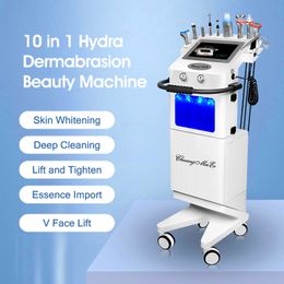 Newest 10 in 1 Aqua Peeling Deep Cleaning Skin Care Management System Rf Utrasonic Hydra Oxygen Jet Dermabrasion Skin Firming Moisturizer Device