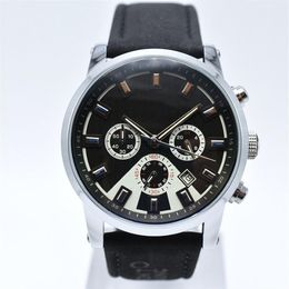 On 42mm chronograph military casual leather quartz men designer watch day date mens watches whole gifts men wristwatch mo204i