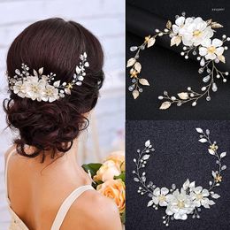 Hair Clips Bride Wedding Accessories Crystal Pearl Headbands Vine Ornaments Bridal Bridesmaid Headdress Hairband Jewellery