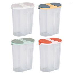 Storage Bottles Cereal Dispenser Box Transparent Plastic Jar Large Capacity With Easy Pouring Lid For Home Kitchen Food