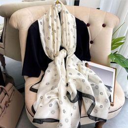 Fashion Scarf Silk Scarves Luxury Summer Flower Print beach Towel Scarf Pashmina For Women Brand Designers Women Sunscreen Thin Ga255b