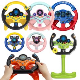 Intelligence toys Electric Simulation Steering Wheel Toy With Light And Sound Educational Children Co-Pilot Children'S Car Toy Vocal Toy Gift 230928