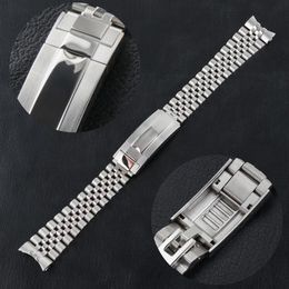 Watch Bands Jubilee Watchband Strap 2021 Men's 20mm 316L Stainless Steel Bracelet Silver Glide-Lock Buckle For 40mm Sub Case324J