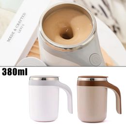 Tumblers Lazy Smart Mixer Stainless Steel Mark Cup Magnetic Rotating Blender Auto Stirring Coffee Milk Mixing Warmer Bottle 230928