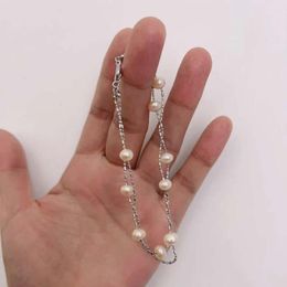 Link Bracelets 2-Strand Delicate Vintage Girlfriend Birthday Gift Mini Natural Freshwater Pearl Anklets Foot Chain Jewellery Women Bracelet