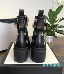 Women Designer Boots Martin Desert Boot Flamingos Love Arrow 100 Real Leather Medal Coarse NonSlip Winter Shoes Size
