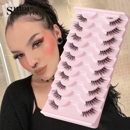 False Eyelashes Half Lashes 3510Pairs Mink Eyelashes Cat Eye Crisscross Transparent Black Band False Eyelashes Natural False Lashes Cilios 231005