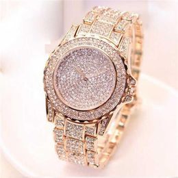 Wristwatches Bling Diamonds Crystal Strap Watch Fashion Luxury Women Ladies Stainless Steel Waterproof Quartz With Stars2961