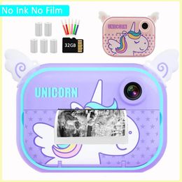 Toy Cameras Kids Instant Print Camera 1080P Children Digital Video Camera Educational Toys For Christmas Girls Child Gift 230928