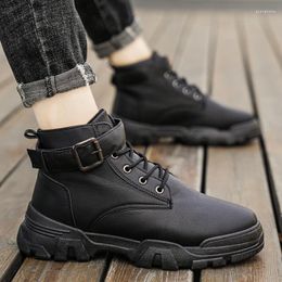 Boots Winter Men Big Size 38-47 Nice Fur Lace-up Warm Leather For High Top Snow Casual Shoes