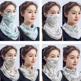 Bandanas 2pcs Chiffon Sun Protection Scarf Accessories Multi-Function Dust-Proof Scarves Breathable Sunscreen Mask Outdoor