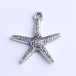 Silver copper retro Floating Charms Starfish Pendant Manufacture DIY jewelry pendant fit Necklace or Bracelets charm 600pcs lot 10178H