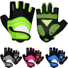 Cycling Gloves MOREOK Half Finger Bike 5MM Silicone Pads Bicycle Shock-Absorbing Mountain Anti 231005