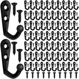 Towel Racks 100 Pieces Of Double-Hole Wall Mounted Single Hook Robe Hook Coat Hook and 210 Pieces Of Screws for Hanging Key Hook Drop Ship 230926