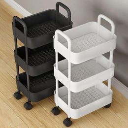 Kitchen Storage 3 Layer Mobile Rolling Utility Cart Free Standing Organiser Trolley With Wheels For Bedroom Bathroom Living Room