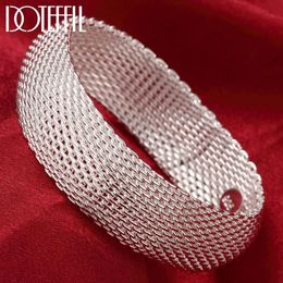 Bangle DOTEFFIL Genuine 925 Sterling Silver Braided Bangles For Women Wedding Engagement Party European American Style Bracelet Jewelry 231005
