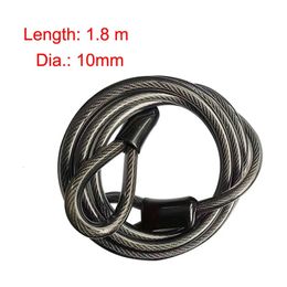 Bike Locks 1.8m Bike Cable Lock MTB Road Bicycle Security Anti-theft Steel Wire Rope Cable for U-Lock Padlock Motorcycle Electric Scooter 231005