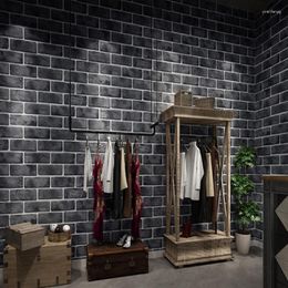 Wallpapers Papel De Parede 3D Three-dimensional Brick Retro Wallpaper Restaurant Shop Decoration Non Self Adhesive Papier Peint