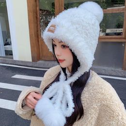 Berets Women's Winter Warm Bomber Hats Pom Thick Wind Proof Keep Ear Cap For Female