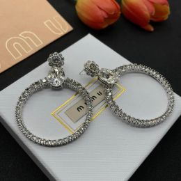 Wholesale Luxury Silver Designer Stud Earrings Women Brand Letter MI U Earrings Fashion Classic Engagement Paty Jewelry Gift