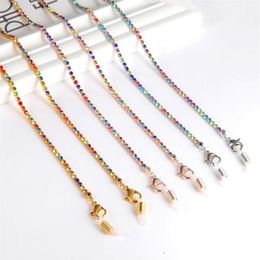 10pcs Crystal Sunglasses Lanyard Chain For Glasses Women Fashion Face Mask Chains Jewellery Neck Holder242k