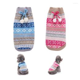 Dog Apparel Sweater Snowflower Clothes Christmas Print Knitted Warm Jumper Winter