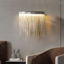 Wall Lamp Modern Light Luxury Nordic Aluminium Chain Tassel Bedroom Bedside Living Room Dining Art