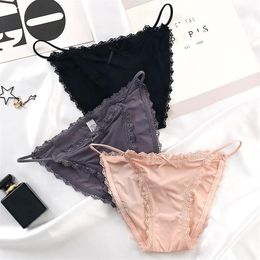 3PCS Sexy Lace Panties for women thong Bikini Hollow Out ladies underwear Seamless Panty Low-Rise female Briefs Fashion2305