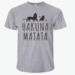 Summer Cotton T-Shirts HAKUNA MATATA Men's Big Size T Shirts Short Sleeve Slim Fit Fashion Tops & Tees Male Clothing XXXL198v