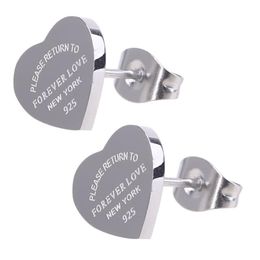 Cute Size Luxury Designer Women Fashion Stud Stainless Steel Lover Gifts High Polish Engagement Earrings Whole277J