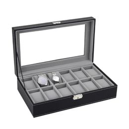 Watch Boxes & Cases 6 10 12 Slots Box Case Rings Chain Necklace Holder Storage Organizer Jewelry Display PU Leather Casket Saat Tr209l