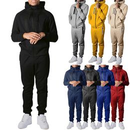 Men's Tracksuits Tracksuit Men Women Hooded Zipper Cardigan And Pants 2 Pieces Set Lover Suit Fashion Casual Streetwear Couple Sportwear