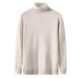 Men's Sweaters Men Knitted Sweater Turtleneck Solid Colour Fashion Casual Long Sleeve Slim Fit Spring Autumn Male Pullover M-3XL