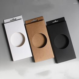 Gift Wrap 100pcs White Brown Black Cardboard Box For Phone Case Blank Packaging With Hollow Window Boxes