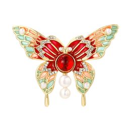 Designer Luxury Brooch Popular Japanese and Korean Style Personalised Oil Dripping Colourful Butterfly Brooch Fashion Animal Corsage Clothing Accessories