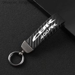 Key Rings High-Grade Leather Motorcycle keychain Horseshoe Buckle Jewellery for HONDA CBR400RR nc29 nc23 CBR 400 RR CBR400 CBR29 1990 1991L231006