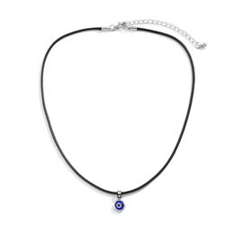 Pendant Necklaces Fashion Colors Evil Eye Turkish Blue Chains Choker Black Rope For Women Jewelry Drop Delivery Pendants Dhgarden Dhtqa