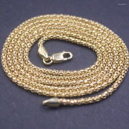 Chains Real 18K Yellow Gold Chain For Women Men 2mm Popcorn Link 24inch Length /6g