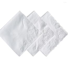 Table Napkin 3pcs Embroidered Lace Cotton Napkins 35x35cm Reusable Ladies Handkerchief Cloth Diner Banquet Wedding Party Decor