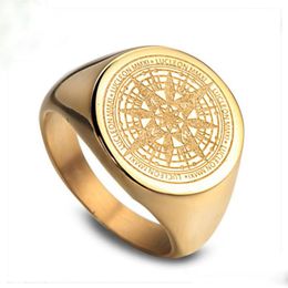 Mens Jewelry Rings Hip Hop Designer Ring Men Love Gold Ring Engagement Championship Rings Vintage Compass Rapper Fashion Accessori278d