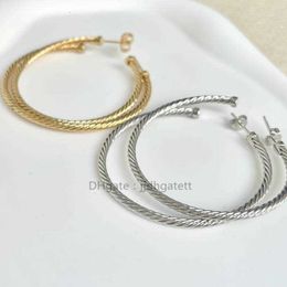 earrings shipping bijoux designer luxury jewelry free fashion woman Gold earring Hook Twisted Wire Buckle Earrings in Sterling Silver with 14k Yellow Plated 016V