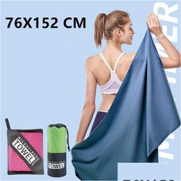 Bath Towel Thickened Microfiber Towels Sports Fast-Drying Absorbent Cam Tra-Soft Portable Gym Swimming Yoga Beach Drop Delivery Home Dhxd2