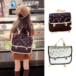 School Bags Fashion Girls School Backpack Vintage Floral Backpack Child Girl Kindergarten Schoolbag Large Capacity Backpacks 231006